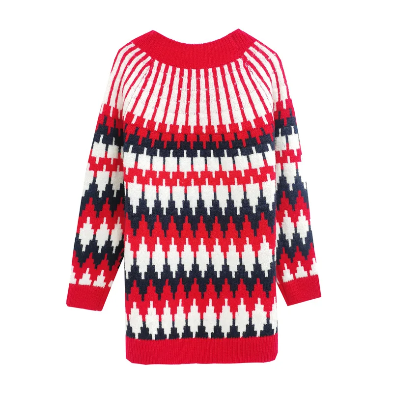 

Yang Mi's New 2021 Red White Intermediate Diamond Thick Needle V-neck Medium Length Knitted Sweater Cardigan Women's Wear