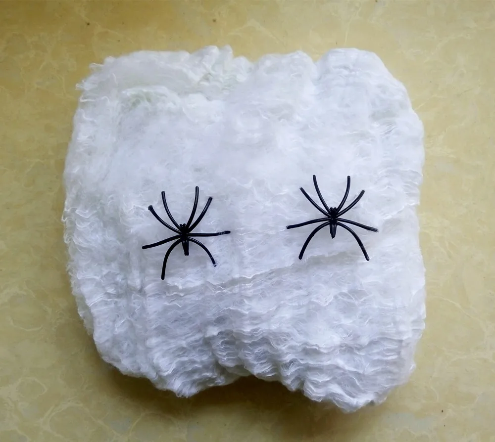 Хэллоуин Страшные вечерние сцены реквизит белая эластичная паутина паук веб