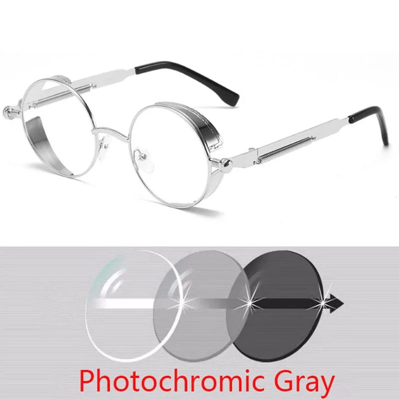 

Gold Metal Glasses Gothic Steampunk Vintage Shield Eyewear Shades Prescription 0 -0.5 -0.75 -1.0 -2.0 -3.0 To -6.0