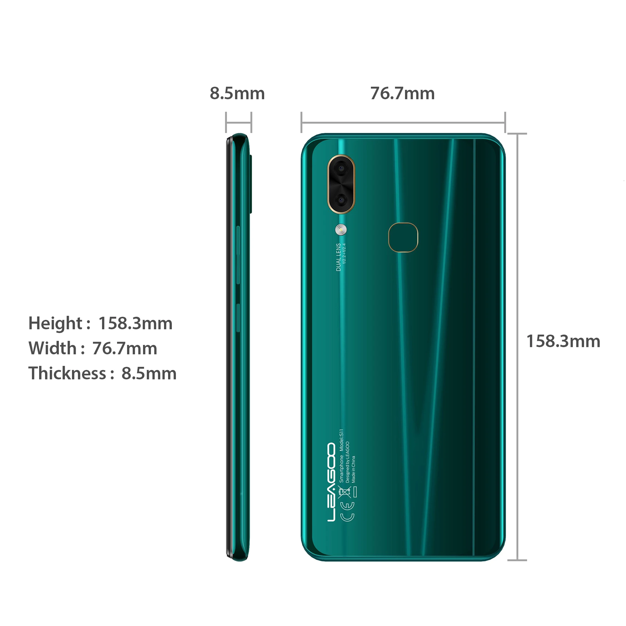 

LEAGOO S11 Smartphone 4GB RAM 64GB ROM 6.3" Waterdrop Display Android 9.0 Helio P22 Octa Core 13MP Fingerprint Mobile Phone