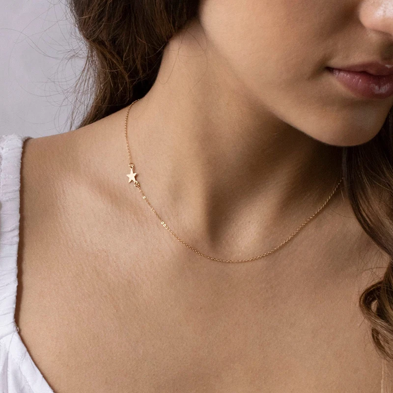 

Star Necklace Handmade Jewelry Gold Filled Choker Pendants Boho Collier Femme Kolye Jewelry Necklace for Women
