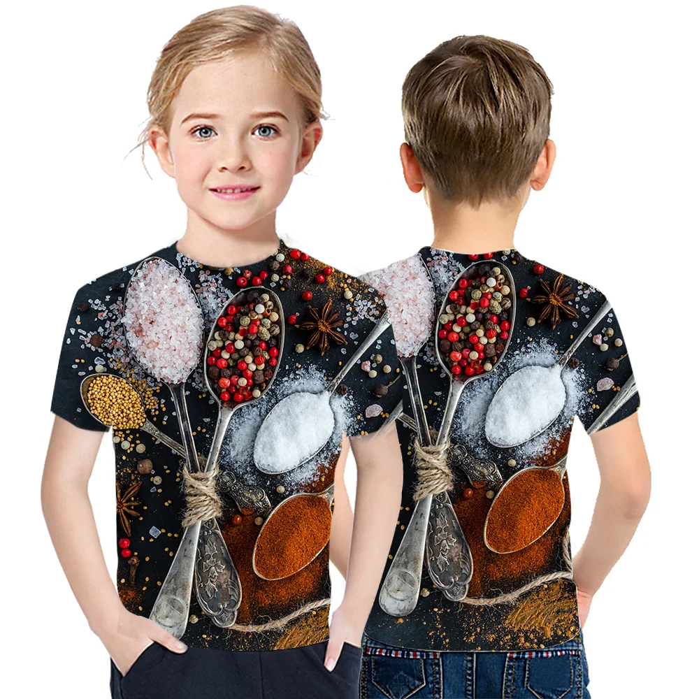 

Ramen Food 2021 Children's Fun T-Shirt Boys And Girls Summer Casual Top 3D Printing Middle East Hot Sale Comfortable Short Sleev