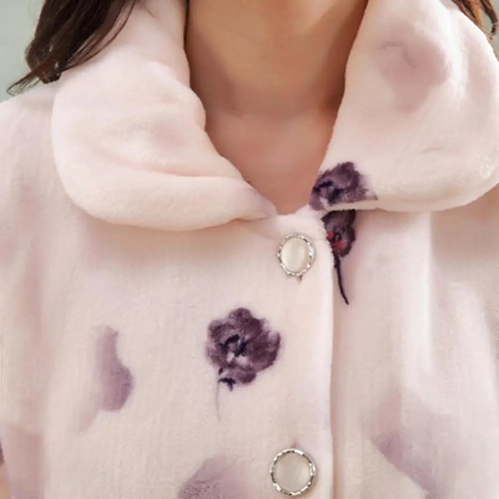 2019 осенняя и зимняя шелковая женская пижама плотная ночная рубашка длинная с