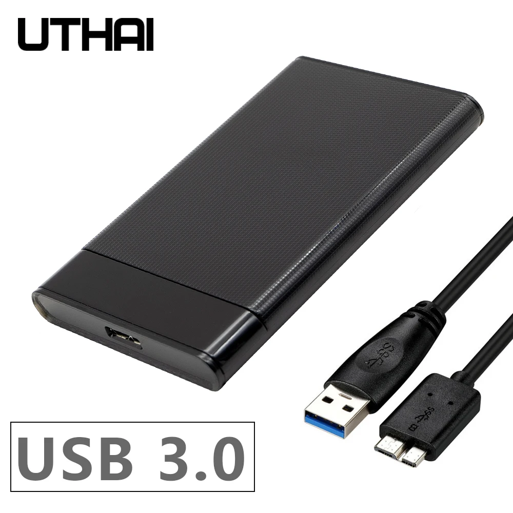 

UTHAI G10 USB 3.0 Mobile Hard Disk Box 2.5 Inch SATA Hard Disk Box SSD Sliding Cover Grid Texture Mobile External HDD Enclosure