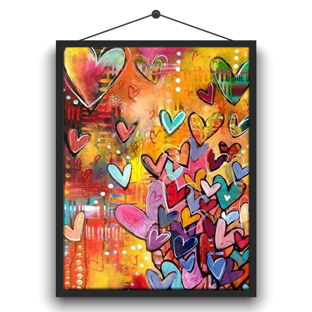 

5D DIY Full Circle Diamond Embroidery Kit Love Heart Picture Home Handmade Crafts Decoration Exquisite Hanging Picture