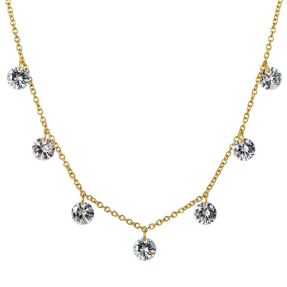Gold Necklace Модное простое ожерелье с кристаллами для женщин, ювелирные изделия, Трендовое ожерелье с кисточками для вечеринки, уличная одежда для девочек, ожерелье - Окраска металла: Gold Necklace