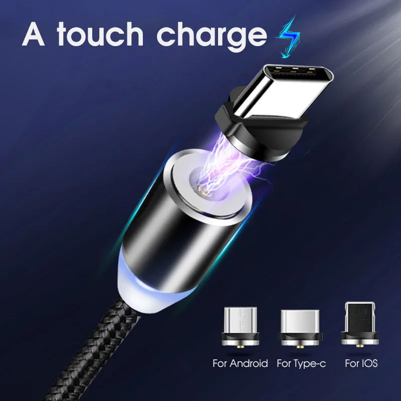 Кабель Micro USB Type C магнитный кабель для мобильного телефона iOS iPhone Xiaomi Android