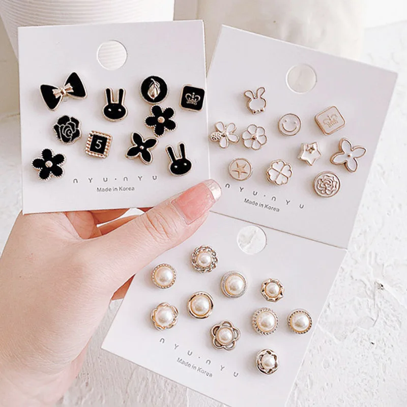 

2021 Cute Fashion Clothing Brooches for Women animals Lapel Pin Sweater Dress Brooch Pins Badge Buckle Accessories(10pcs/set)