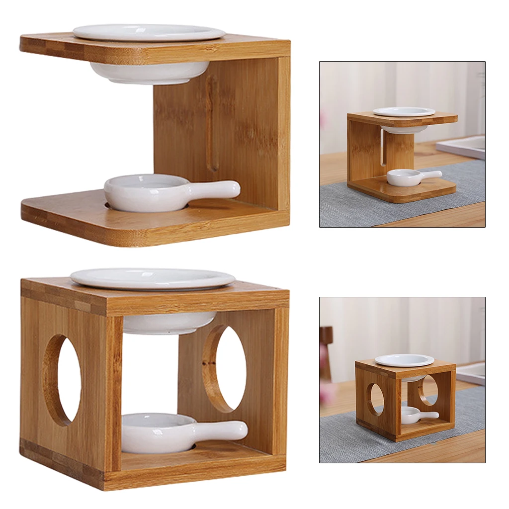 

Wooden Tealight Candle Holder Essential Oil Burner, Incense Aroma Diffuser