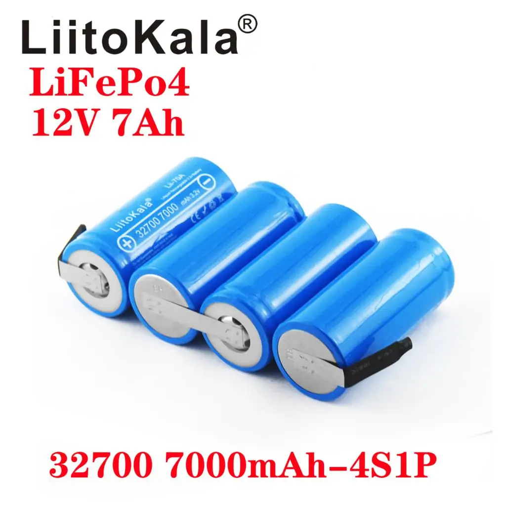 

Аккумуляторная батарея LiitoKala, 12 В, 7 а/ч, 14 а/ч, 21 а/ч, 32700, 7000 мА/ч, Lifepo4, 4S1P, 12,8 В