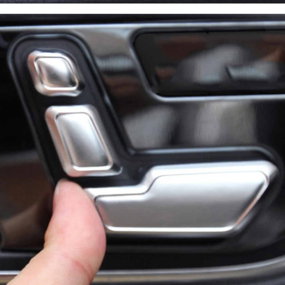 6 шт. Автомобильная регулировка сиденья кнопки обрамление с хромированной