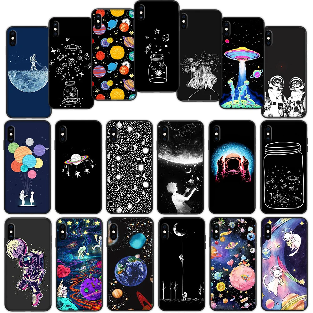 Мягкий чехол космонавта для iPhone 12 11 Pro X XS XR Max|Бамперы| |