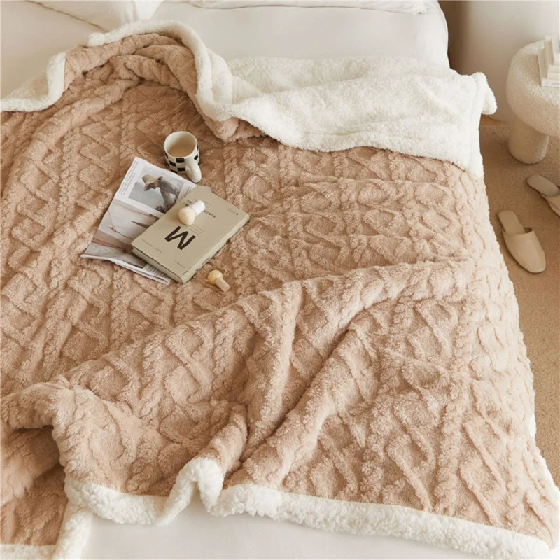 

Winter Warm Plush Sherpa Flannel Blankets for Beds Home Knitted Manta Sofa Throw Blanket Super Cozy Thicken Comforter Bedspread
