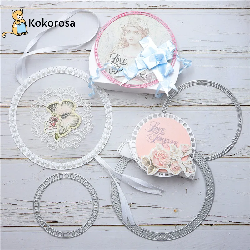 Kokorosa Слои круг металлические высекальные формы рамки DIY травления под давлением