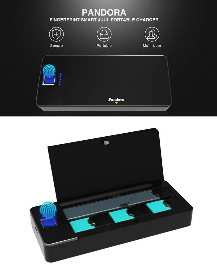 1100 мАч power Bank переносной отпечаток замок зарядный чехол Универсальный совместимый для JUUL Зарядка для электронной сигареты