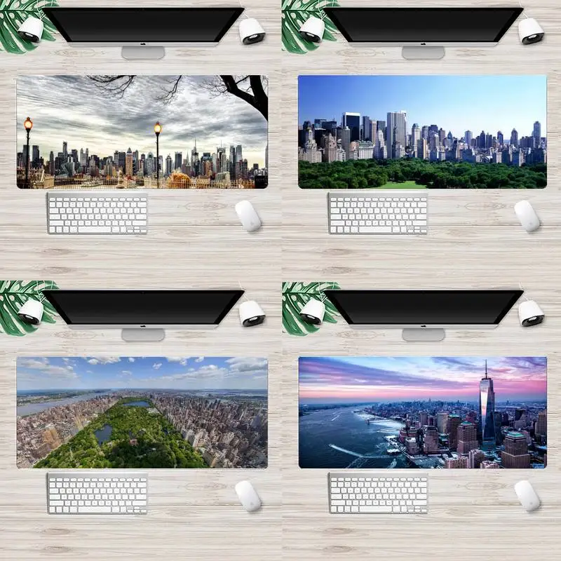 

NYC NEW YORK city landscape1 игровой плеер стол ноутбука резиновые Мышь коврик анимации XL Большой геймер клавиатура PC стол коврик Мышь тормозные колодк...