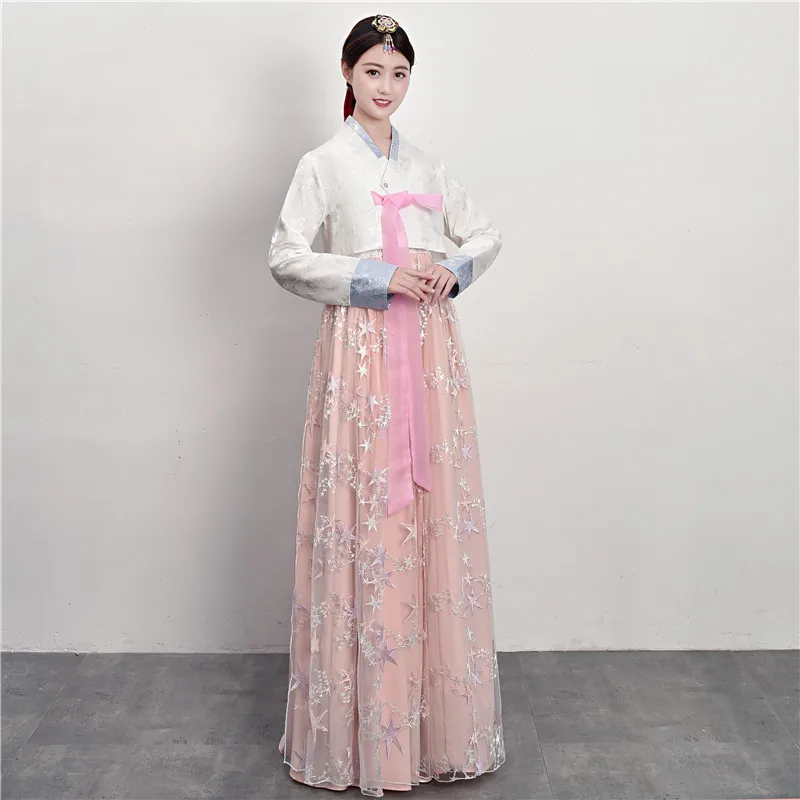 Традиционная корейская одежда женское платье Hanbok азиатское этническое Ретро