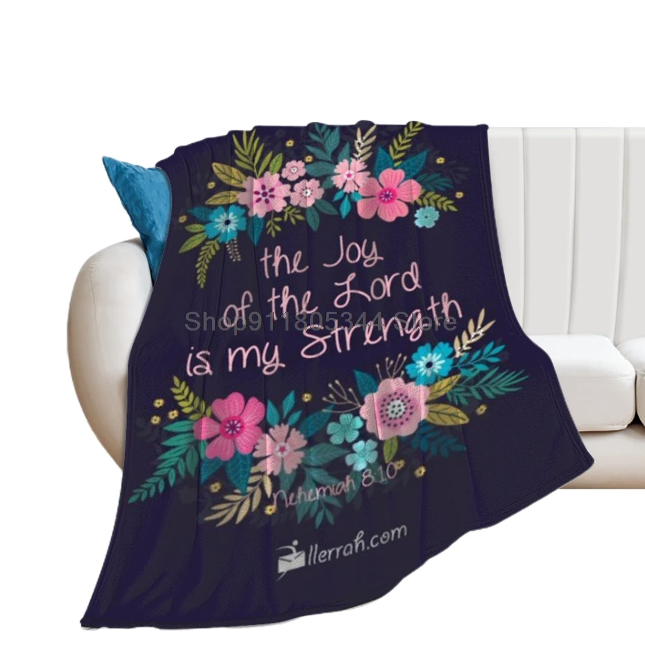 Bible Verses Throw Blanket Fuzzy Warm Throws for Winter Bedding 3D Printing Soft Micro Fleece Blanket