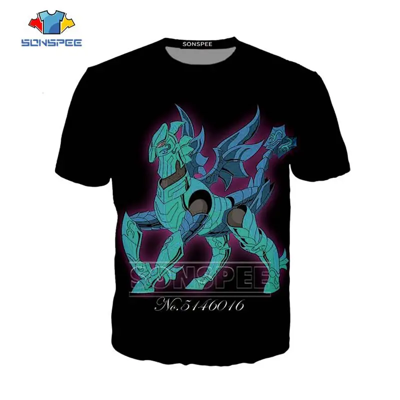 Футболка SONSPEE унисекс 3D Рисунок Рыцари зодиака с принтом Saint Seiya стиль Харадзюку