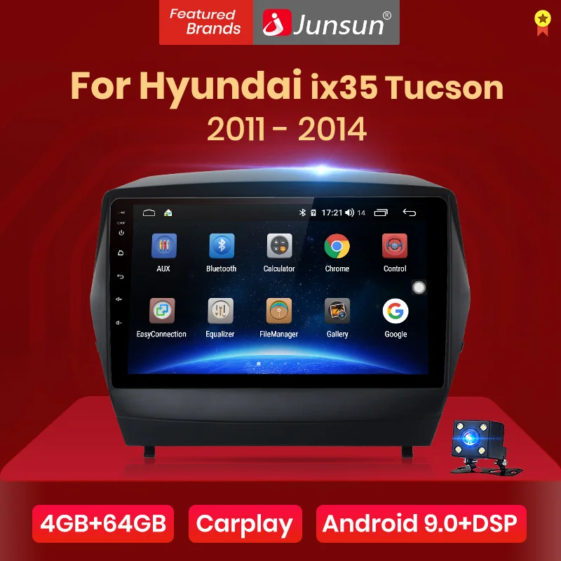 Junsun 4 г+ 64 г CarPlay DSP Android 8,1 автомобильный радио мультимедиа аудио плеер для hyundai ix35 Tucson 2 LM 2011 2012 2013 без DVD
