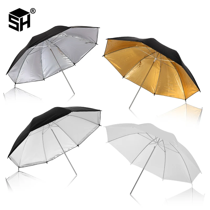Conjunto de Guarda-chuva + Duplo-uso Acessórios de Fotografia Photo Studio Branco Luz Suave Reflexivo Guarda-chuva 4 Peças 33 84 cm