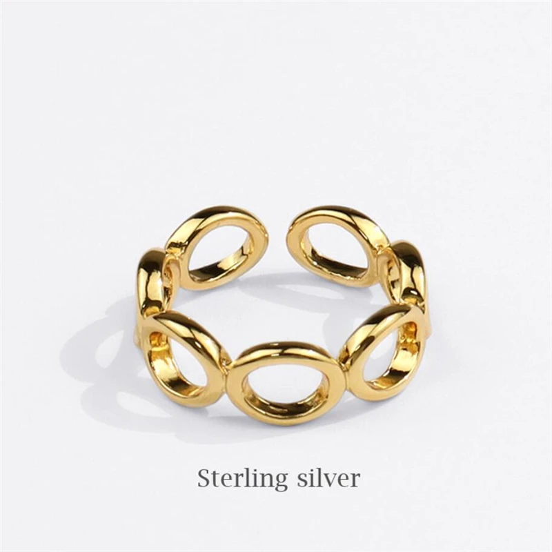 

Sole Memory Circle Creative Simple Geometric Silver Color Female Resizable Opening Rings SRI834