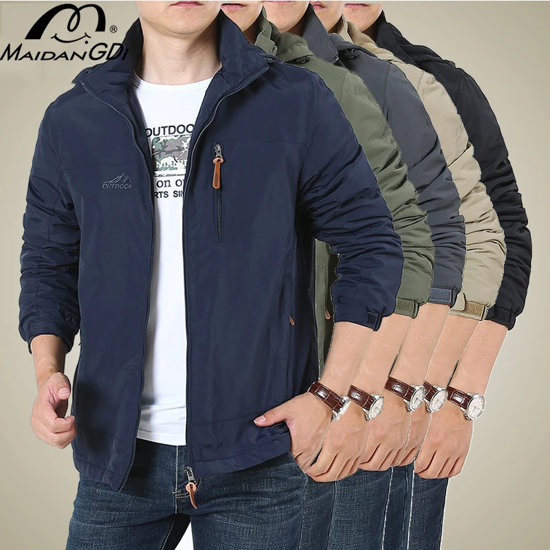 

Мужская Утепленная куртка MAIDANGDI, на хлопковом наполнителе, свободная утепленная ветровка с капюшоном, большие размеры, весна-осень 2021