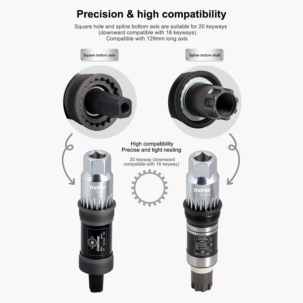 

Bicycle Bottom Bracket Remover 20 Teeth Square Hole Spline Bike Spanner Wheel Puller Removal Tools