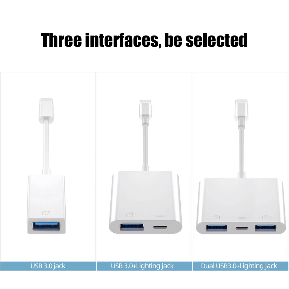 ! Кабель-адаптер ACCEZZ OTG для iPhone iPad подсветка USB-разъем камеры с зарядным портом