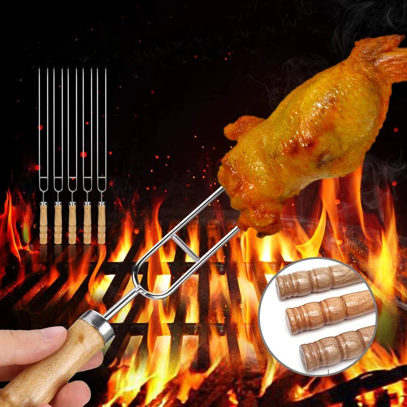 3 шт. U Тип вилка для барбекю Нержавеющая сталь техника Double Needle шампуры Шашлыка на