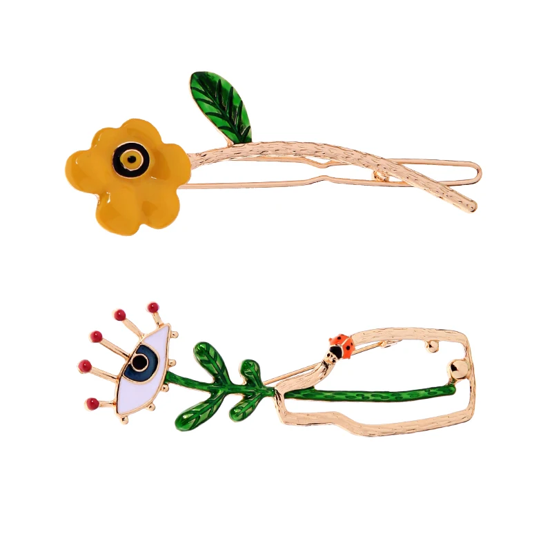 Yellow Set BALANBIU двухтипная уникальная многоцветная эмаль цветы сглаз брошь и Заколки для женщин Подарки Мода Золотой цвет ювелирные изделия - Окраска металла: Yellow Set