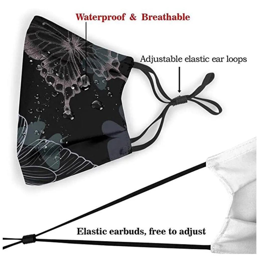1Pc Face Mask+2 Pcs PM2.5 Mask Fliters Men Women Activated Carbon Filter 3D Pollution Butterfly Adult mascarilla tapabocas #jew |