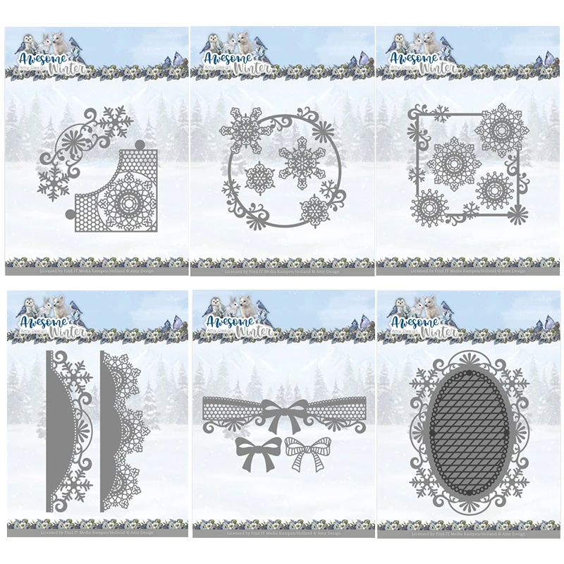 

Snowflake Lace Lorder Bowknot Metal Cutting Dies Scrapbooking Greeting Card Paper Crafts Decoration Christmas