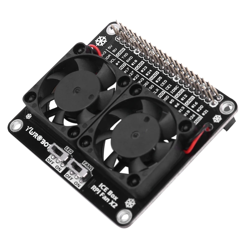 

Удлинительная плата для Raspberry Pi 4 Model B GPIO, охлаждающий вентилятор светодиодный светодиодсветильник кой, двойной модуль вентилятора для Raspberry...