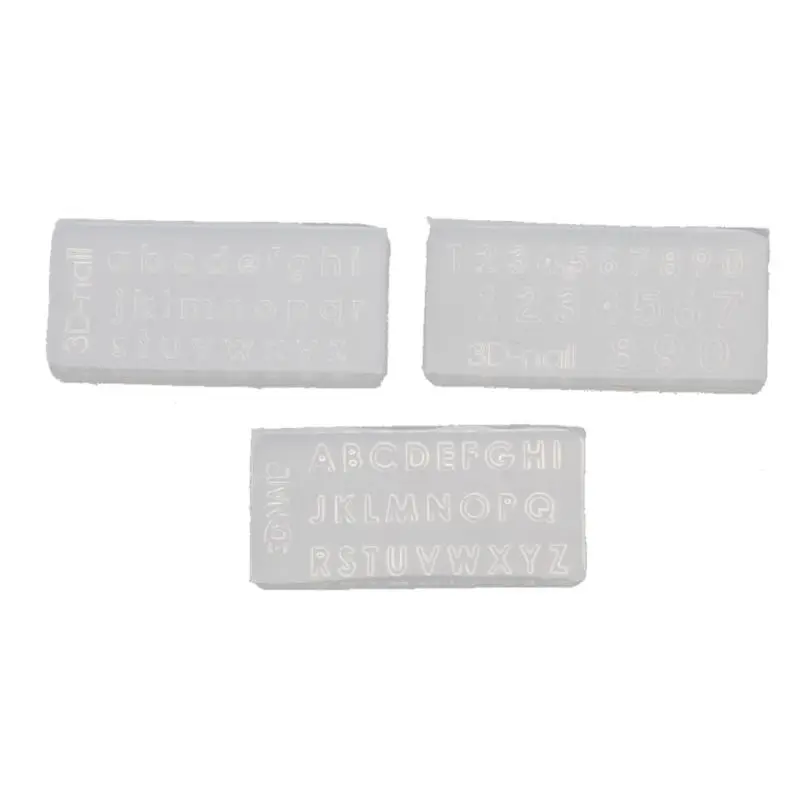 

3Pcs Small Size Numbers Letters Mold Kit Alphabet Pendant UV Resin Silicone Mold