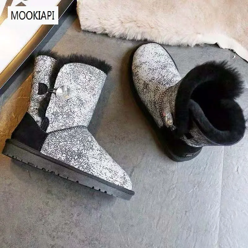 Новинка, года; женские зимние ботинки из натуральной овечьей кожи; женская обувь с пряжкой;