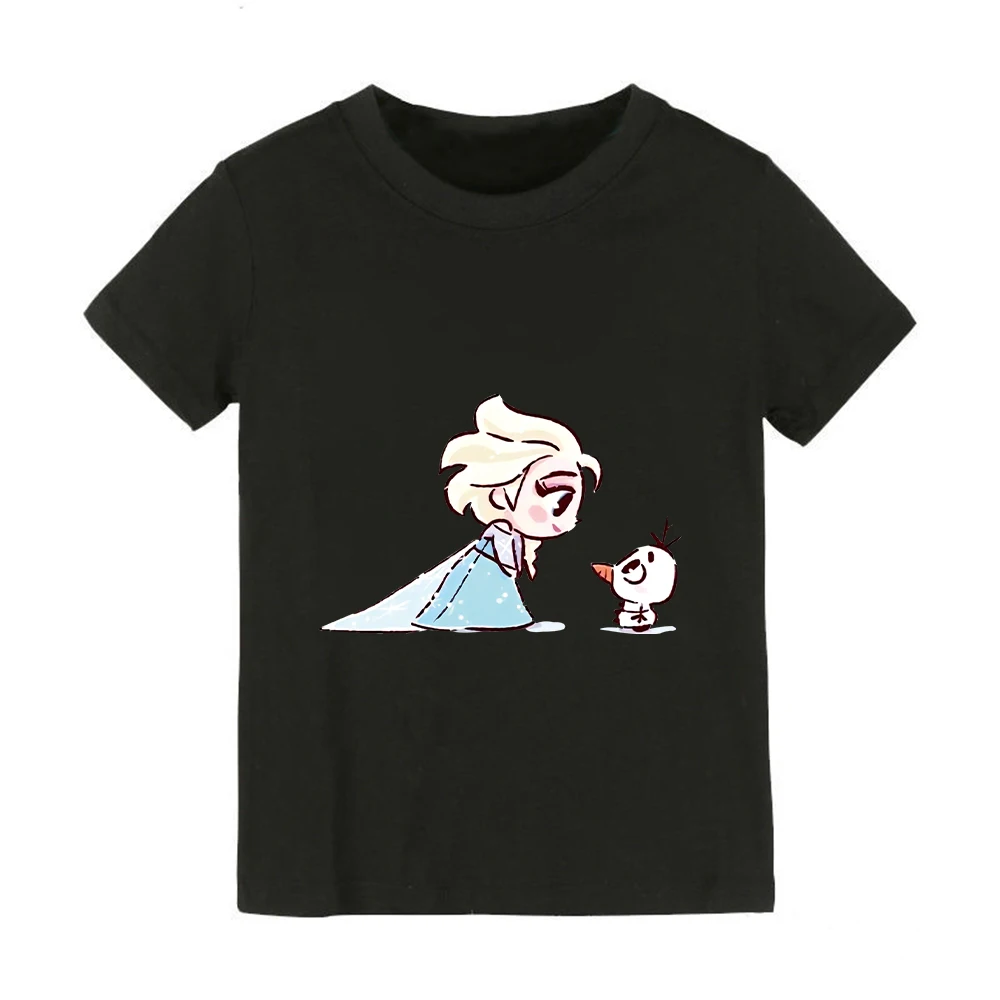 Футболка детская в стиле Харадзюку с принтом Белоснежки и птиц модная рубашка