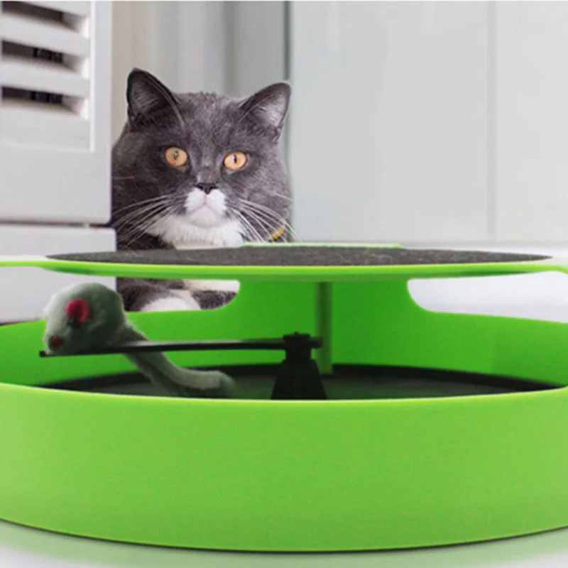 Pet Automatic Toy Tease Cats Interactive Mouse Running Along The Track Turntable Smart Teasing Cat Stick Crazy Game New | Дом и сад