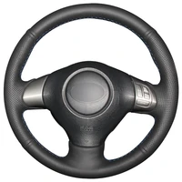 diy non slip durable black natural leather car steering wheel cover for subaru forester 2008 2012 impreza 2008 2011 legacy 200