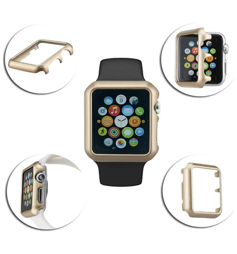 Защитный чехол для Apple Watch 38 мм, 42 мм, 40 мм 44 мягкий прозрачный TPU/Алюминий корпус из сплава для наручных часов Iwatch серии 5 4 3 2 1 Аксессуары