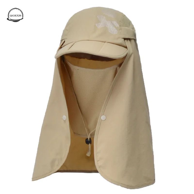 

Outdoor UV Shade Hats Increase Shawl Fisherman Hat Breathable Waterproof Quick-drying Hat Mountaineering Folding Baseball CapMen