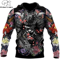 samurai and dragon tattoo 3d all over printed unisex deluxe hoodie men sweatshirt zip pullover casual jacket tracksuits dw0290