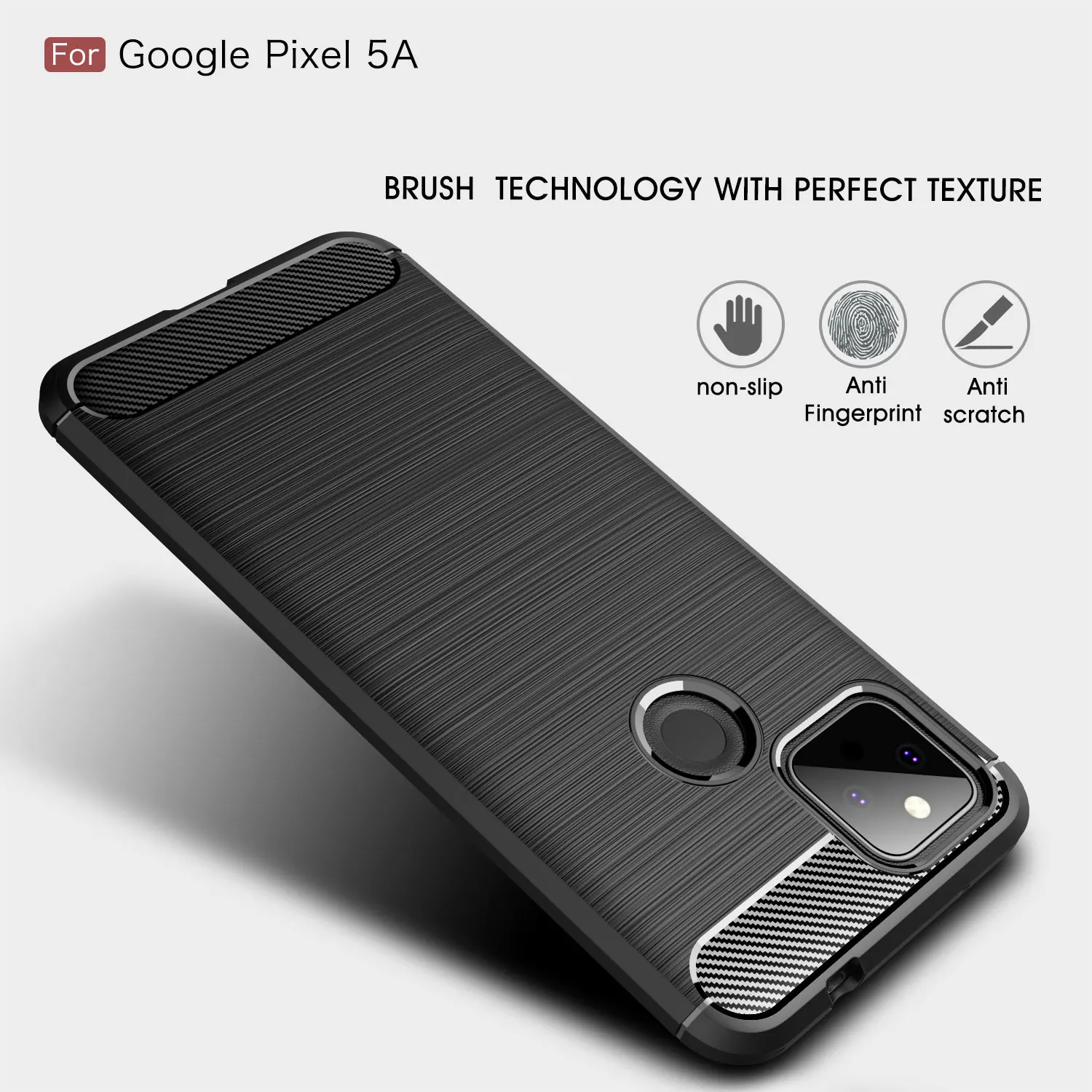 

Fashion Shockproof Carbon Fiber Phone Case For Google Piexel 2 3 5A 3A 4 4A 5 6 XL Pro 5G Softness Silica gel Protection Cover