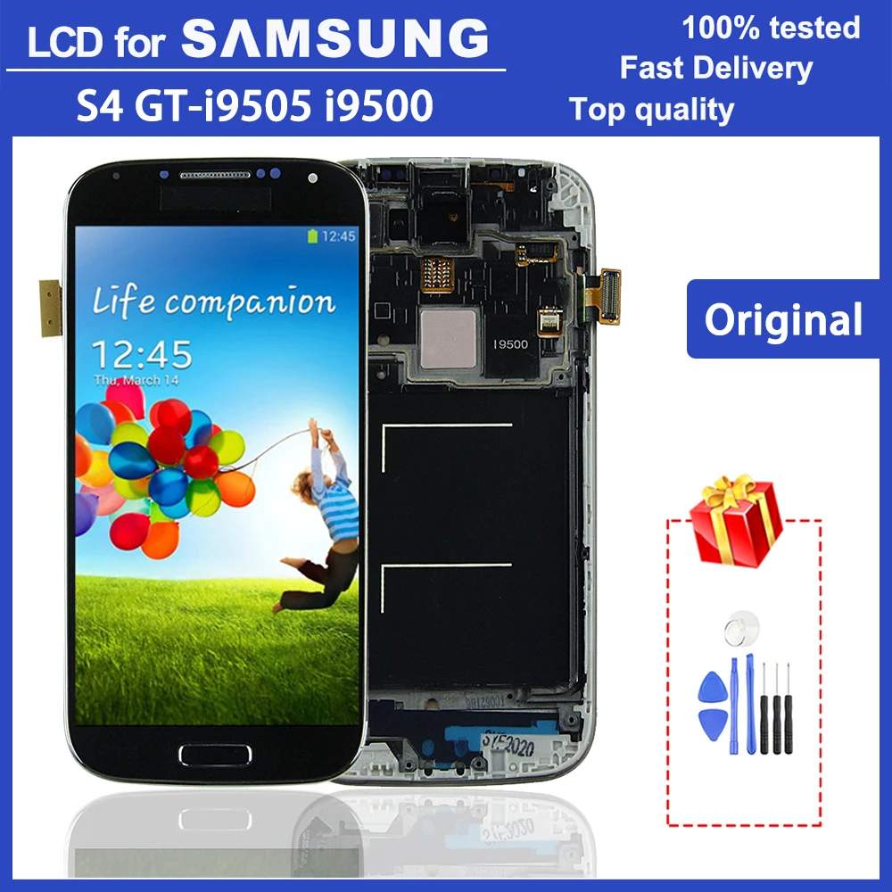 5 0 &quotОригинальный Super AMOLED S4 ЖК дисплей для Samsung Galaxy GT i9505 i9500 i337 с сенсорным экраном