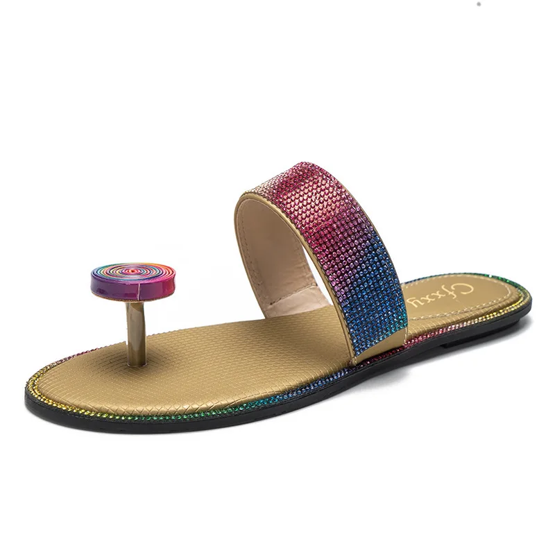 

Модные привлекательные флип-тапочки карамельных цветов для улицы женские тапочки 2021 летние новые стильные римские пляжные Тапочки
