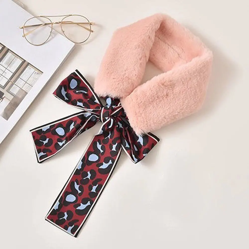 Воротник из искусственного кроличьего меха утеплитель для женщин и девочек