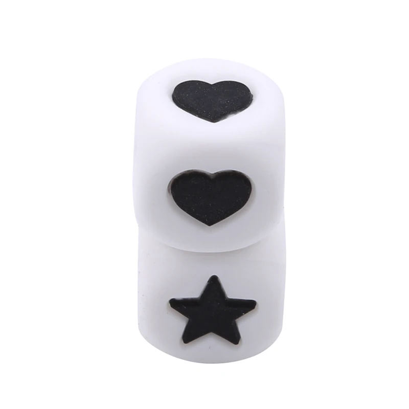 

10Pcs/Pack Heart Star Shape Silicone Beads Teething Food Grade Baby Teether DIY Necklace Loose Beads Dental Care Hot