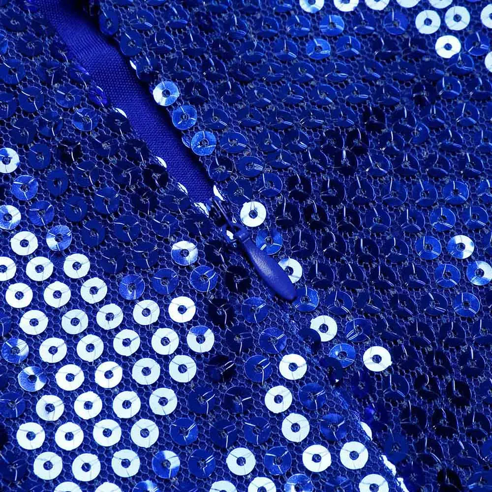 Женское платье трапециевидной формы с блестками элегантное круглым вырезом и