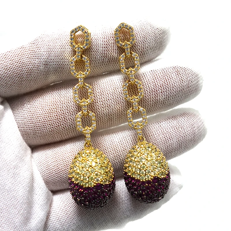 

2021 Statement Chic Hoop Earrings Dubai Colorful Women Bridal Wedding Jewelry Aperture Earring pulseras mujer moda
