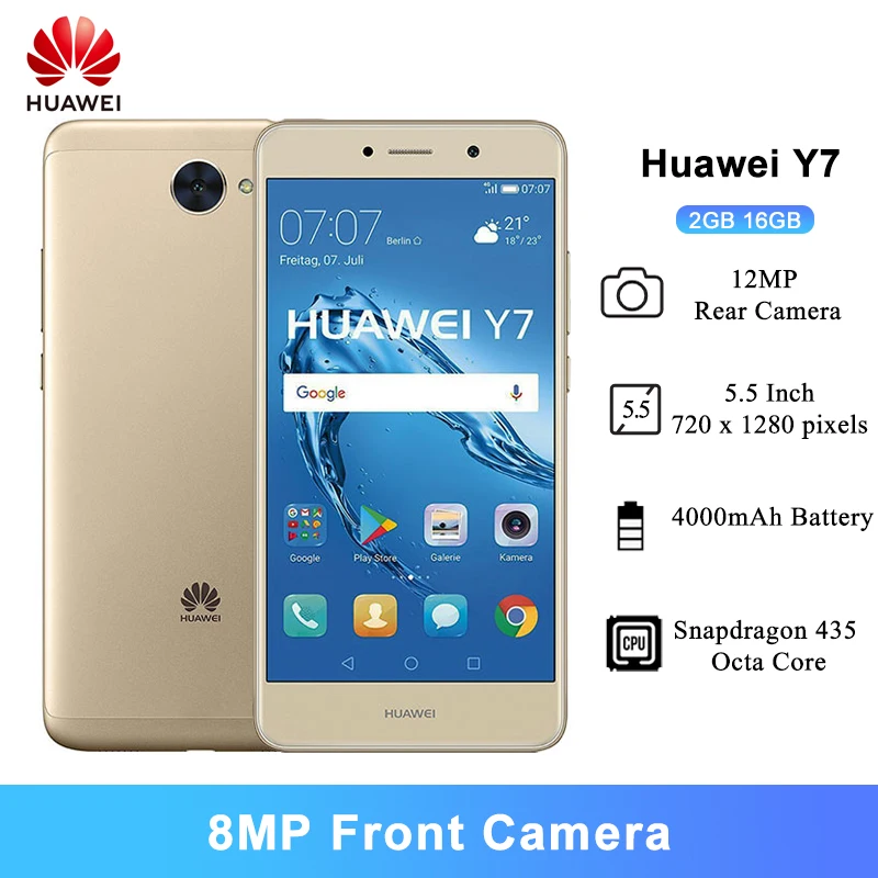Huawei Y7 смартфон 2 Гб оперативной памяти 16 встроенной 5 дюймов Snapdragon 435